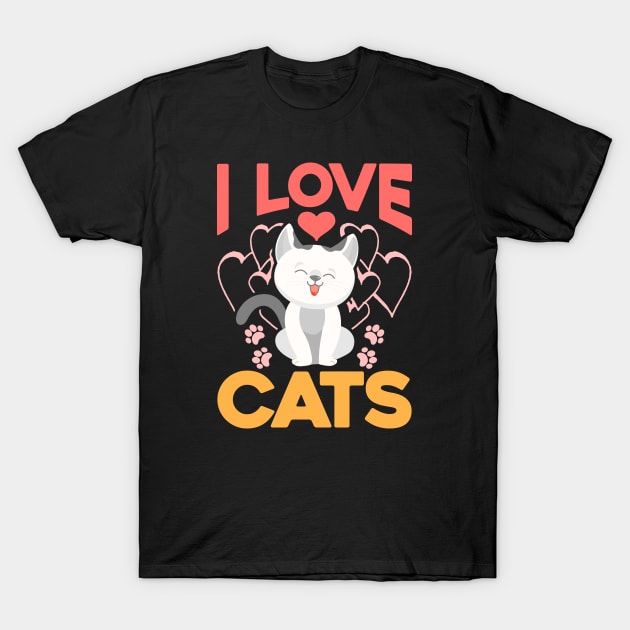 I LOVE CATS T-Shirt by VERXION